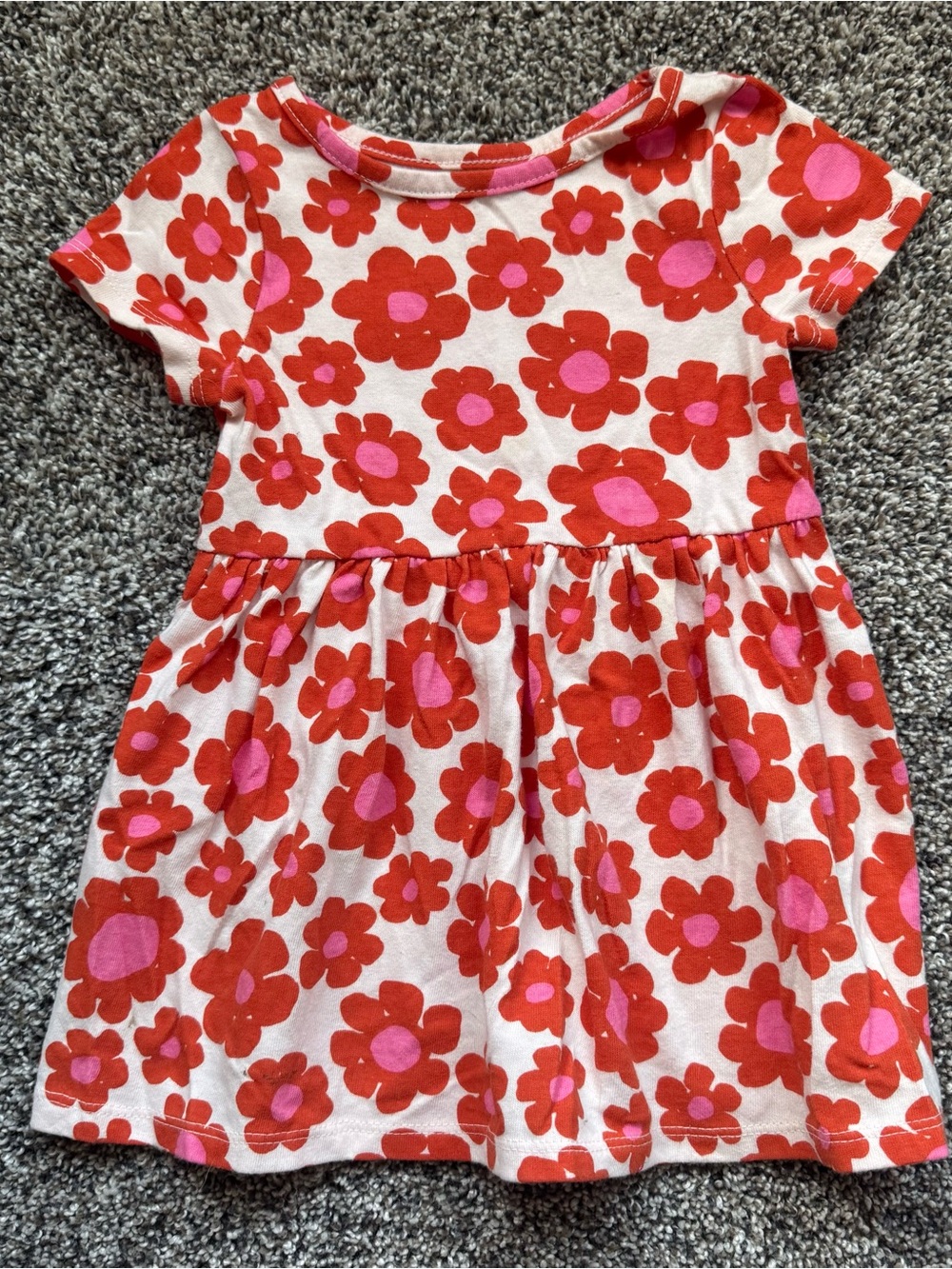 Kids Floral Casual Dress - Pink and Red